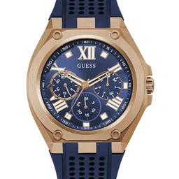 GUESS Men Rose Gold-Toned Dial & Blue Straps Analogue Watch GW0363G2 image 1