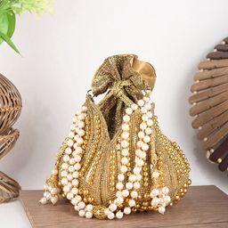 Anouk Embellished Potli Clutch-image-24