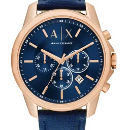 Armani Exchange Men Blue Dial & Blue Leather Straps Analogue Watch-23