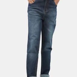 Urbano Juniors Boys Mid-Rise Slim Fit Low Distress Light Fade Stretchable Jeans-image-17