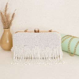 FABBHUE Embellished Box Clutch With Shoulder Strap-image-13