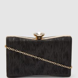 Globus Women Black Embellished Party Box Clutch-picture-12