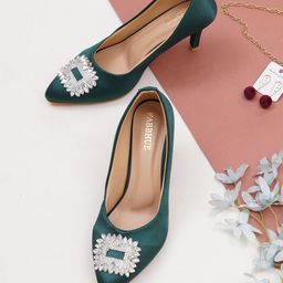 FABBHUE Embellished Pointed Toe Party Slim Pumps-11