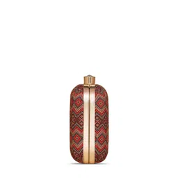 ZOUK Women Printed Jute Shoulder Strap Box Clutch image 2