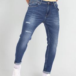 Flying Machine Men Blue Skinny Fit Low Distress Heavy Fade Stretchable Jeans-picture-40