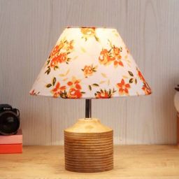 Devansh Wood Table Lamp With Multicolor Cotton Shade by New Era-picture-24