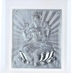 Pure Silver Goddess Laxmi Silver Photo Frame for Wealth & Prosperity Decorative Showpiece-7.5 cm-image-68