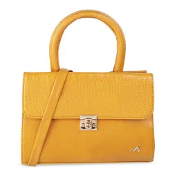 Metro Women Yellow Textured Shopper Satchel-23