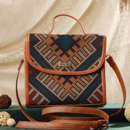 Priyaasi Ethnic Motif Printed Structured Satchel-image-43