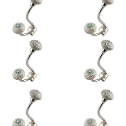 IndianShelf White & Blue 6 Pieces Ceramic Crackle Wall Hanger Hooks-20