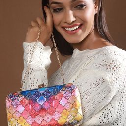 Jazz and Sizzle Printed Box Clutch-72