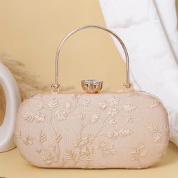 Swisni Floral Embroidered Wrist Loop Click Clutch-2