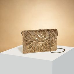 Forever Glam by Pantaloons Embroidered Envelope Leather Clutch-41