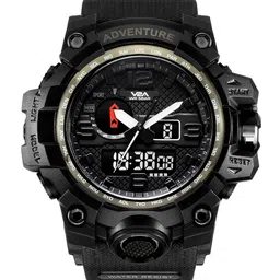 V2A Men Textured Dial & Straps Analogue and Digital Multi Function Watch-V2A-1545-Black-01 image 1