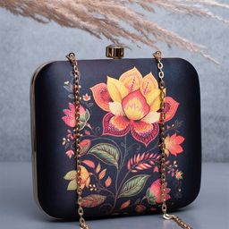 ARTKLIM Floral Printed Box Clutch-10