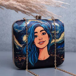 ARTKLIM Hair Girl Portrait Printed Box Clutch-28