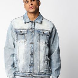 WAIMEA Men Blue Washed Denim Jacket-image-48