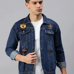 VOXATI Washed Denim Jacket With Patchwork-picture-13