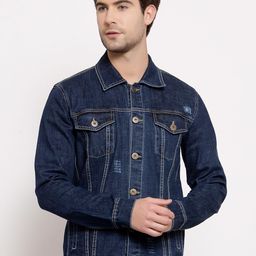 Style Quotient Men Blue Washed Denim Jacket-image-44