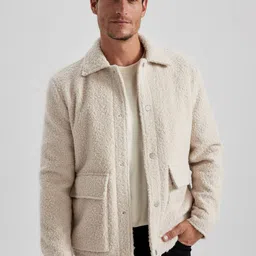 DeFacto Fur Detail Spread Collar Tailored Jacket-1