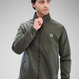 SPYKAR Men Solid Full Sleeve Regular Fit Bomber Jacket with Patchwork-image-95