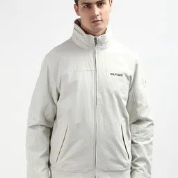 Tommy Hilfiger Men Solid Hooded Full Sleeves Tailored Jacket-image-47