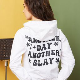 Globus Typography Printed Hooded Bomber Jacket-25