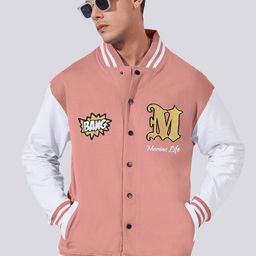 Maniac Colourblocked Mandarin Collar Fleece Varsity Jacket-picture-29