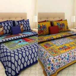 210 TC Cotton Double Printed Flat Bedsheet-image-60