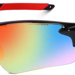 Black & Red Sports Googles Mirrored UV Protection For Boys Cricket Sunglasses-image-16