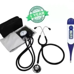 RnB Aneroid Doctor Sphygmomanometer Manual Blood Pressure Monitor with Diamond Stethoscope(Blue) And Digital Thermometer Bp Monitor-23