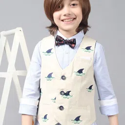 One Friday Boys Embroidered Woven Waistcoat-46