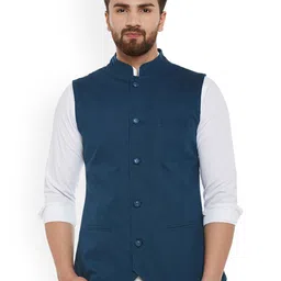 Hypernation Pure Cotton Nehru Jacket-35