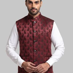 Raymond Men Woven Design Nehru Jacket-20