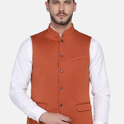 Blackberrys Men Solid Woven Bandgala Nehru Jacket-picture-25