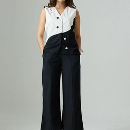 Aamili Yang Colourbloked V-Neck Waistcoat-16