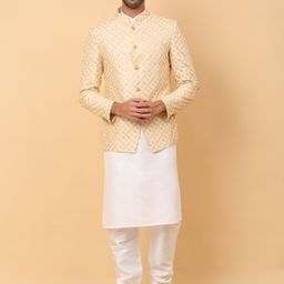 KRAFT INDIA Mandarin Collar Kurta With Churidar & Jacket-picture-9