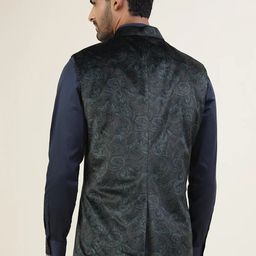 Marks & Spencer Men Embossed Nehru Jacket image 3