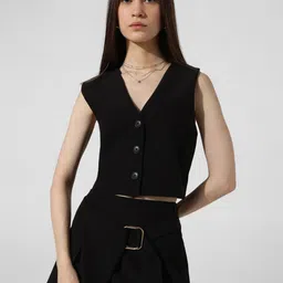ONLY V-Neck Sleeveless Crop Waistcoat-picture-29