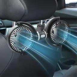 zorbes USB Car Fan Headrest Mount 3 Speed Twin Cooling Fan Car Interior Fan-picture-5