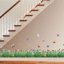 50 cm New Way Decals-Wall Sticker (7578) ''Colourful Flowers In The Garden'' Removable Sticker-image-92