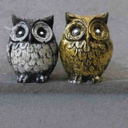 MODEEP Lucky Owl Resin Art Idol Figure Golden Owl Art Figure Decorative Showpiece - 3 cm-image-33