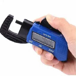 Mini Digital Thickness Gauge Caliper Electronic Pocket Micrometer 0 to 12.7 mm LCD Digital Portable Width Measuring tool Paper/Film/Fabric/Tape Plastic Tester - Blue Micrometer Screw Gauge-image-53