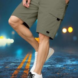 Self Design Men Green Sports Shorts-image-124
