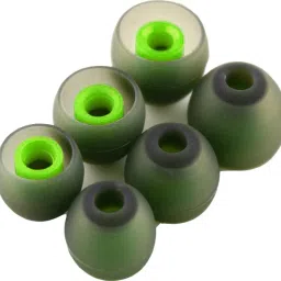 YTM 6 Pcs (3 Pair) Green , Grey Double Color Silicon Earbuds, Eartips (Size-M) In The Ear In The Ear Headphone Cushion-image-87