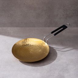 26cm Teflon Free Non-Toxic Tawa for Roti with PVC Handle Brass Utensils Tawa 26 cm diameter-image-22