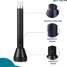 firstlike Two In One Litium Battery Long Range Led torch with Back Light Emergency Light Torch image 3