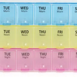 21 Compartment Weekly Pill Organizer Medicine Storage Timer Case Three Days Pill Box-2