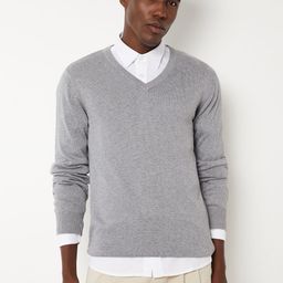 max Men Self Design Round Neck Grey Sweater-picture-19