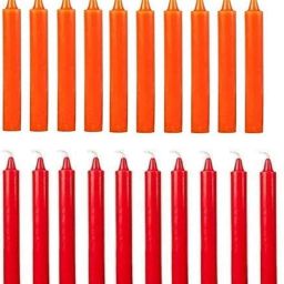 Pack of 20 Pcs 5 Inch 14mm PREMIUM 10 Pcs Orange 10 Pcs Red Taper Candles, Orange, Red Spell Candles, Orange, Red Spelll Candles, Household Candles (Pack Of 20 Pcs) (10 Pcs Orange, 10Pcs Red) (5 Inch 14mm) Candle-image-67